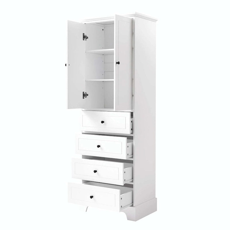 Meuble de rangement de salle de bain avec tiroirs et étagère réglable