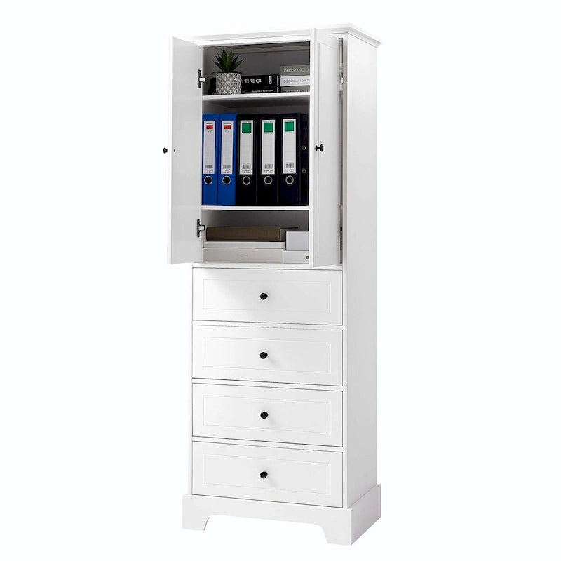 Meuble de rangement de salle de bain avec tiroirs et étagère réglable