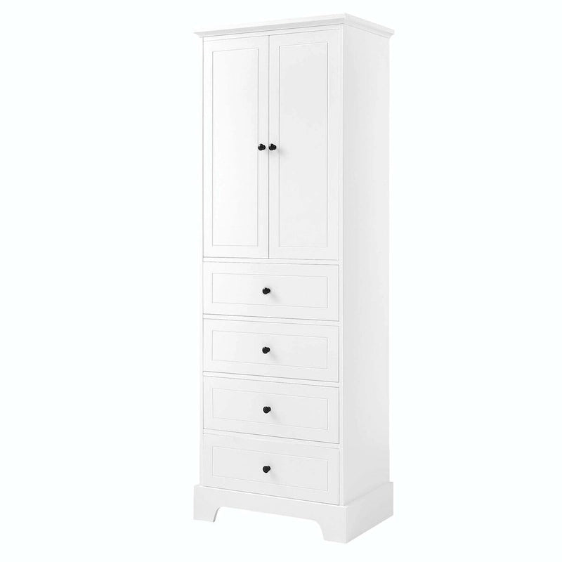 Meuble de rangement de salle de bain avec tiroirs et étagère réglable
