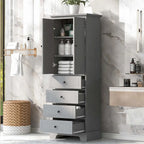 Meuble de rangement de salle de bain avec tiroirs et étagère réglable