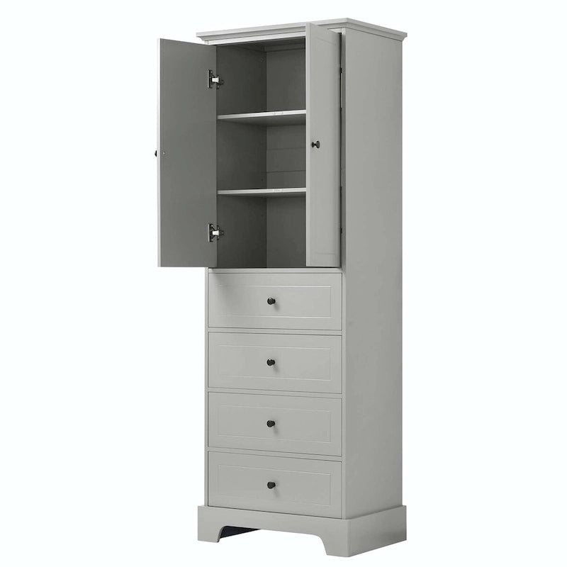 Meuble de rangement de salle de bain avec tiroirs et étagère réglable
