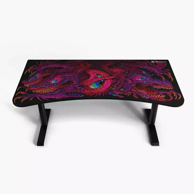 Tapis de souris lavable Arozzi Special Edition Ultrawide Curved Gaming and Office Desk et 3 découpes personnalisées pour support d'écran avec gestion des câbles