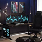Bureau de jeu et de bureau incurvé ultra-large Arozzi Arena avec tapis de souris lavable et 3 découpes personnalisées pour support d'écran avec gestion des câbles