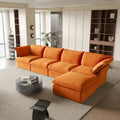 Canapé sectionnel modulaire, canapé d'angle en velours de 162,98 po avec pouf