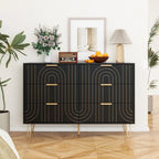 Commode moderne à 6 tiroirs, commode moderne avec poignées métalliques, commode de rangement, organisateurs de tiroirs de commode larges