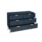 Commode moderne à 6 tiroirs, commode moderne avec poignées métalliques, commode de rangement, organisateurs de tiroirs de commode larges