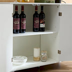 Buffet à texture ondulée, meuble d'appoint blanc, bibliothèque moderne