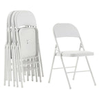Chaises pliantes élégantes en fer et PVC pour conventions et expositions Blanches