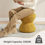 VANOMi Ottoman rembourré Boucle Djembe avec base pivotante, pouf, tabouret de coiffeuse pivotant pour salon, dressing (lot de 2)