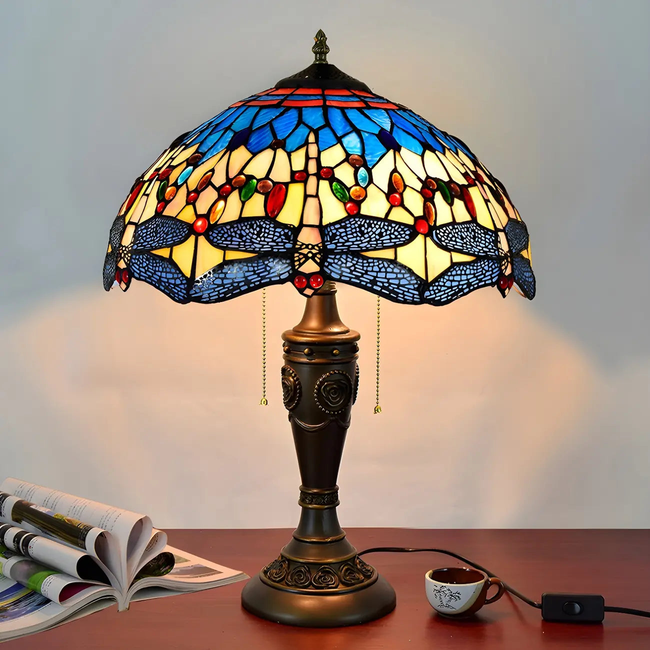 Lampe de table à dôme en verre inoxydable vintage 2 lumières HomeyFad