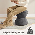 VANOMi Ottoman rembourré Boucle Djembe avec base pivotante, pouf, tabouret de coiffeuse pivotant pour salon, dressing (lot de 2)