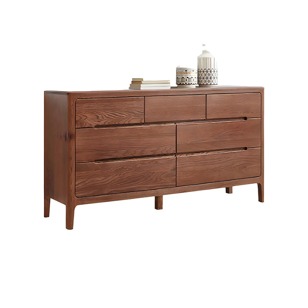 Commode double en chêne naturel traditionnel pour chambre à coucher