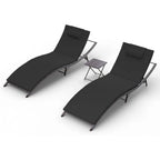 Ensemble de 3 chaises longues d'extérieur Kullavik