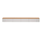 Meuble TV flottant contemporain en bois blanc avec tiroirs