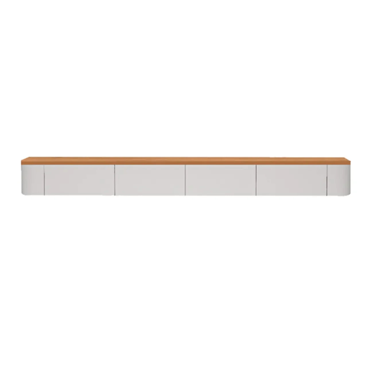 Meuble TV flottant contemporain en bois blanc avec tiroirs