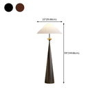 Lampadaire contemporain en métal conique avec abat-jour en tissu