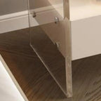 Table de chevet avec tiroirs de rangement en acrylique blanc transparent