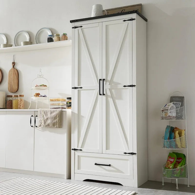 Meuble de garde-manger de cuisine de ferme, armoires de rangement en bois