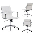 Chaise de bureau à dossier cannelé LUXMOD pour ordinateur et télétravail