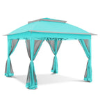 Tonnelle escamotable en acier Cozywor de 3,35 m x 3,35 m avec moustiquaire