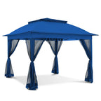 Tonnelle escamotable en acier Cozywor de 3,35 m x 3,35 m avec moustiquaire