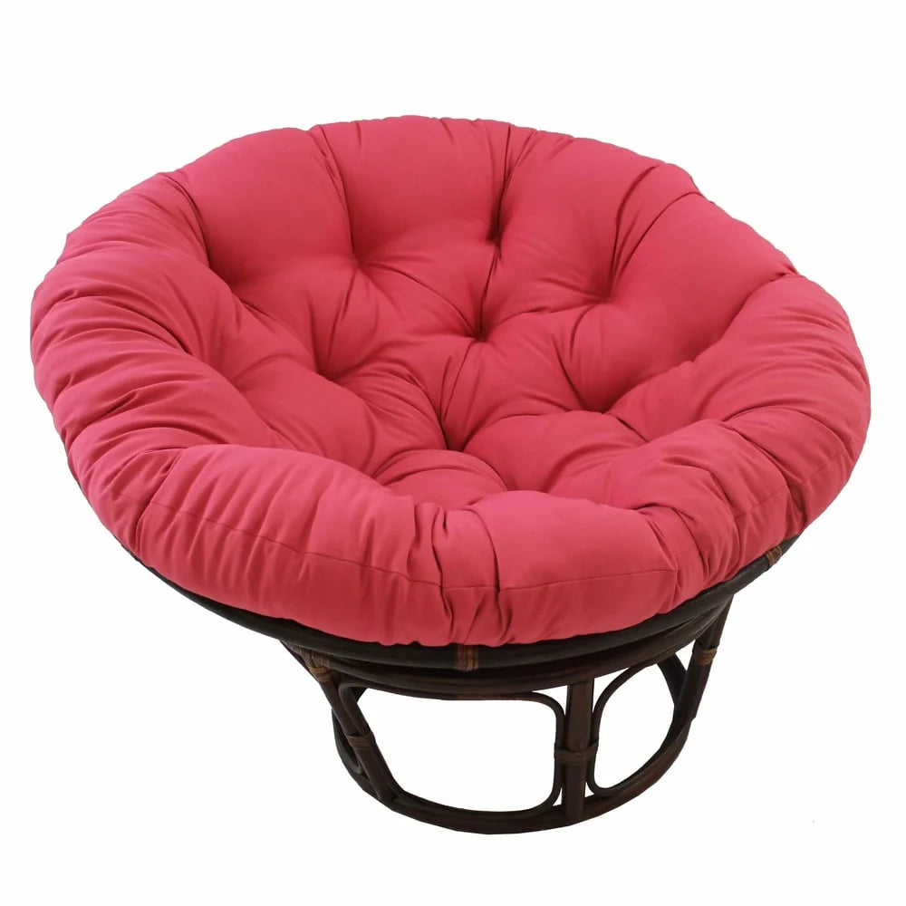 Fauteuil Papasan Bali en rotin de 42 pouces avec coussin en sergé