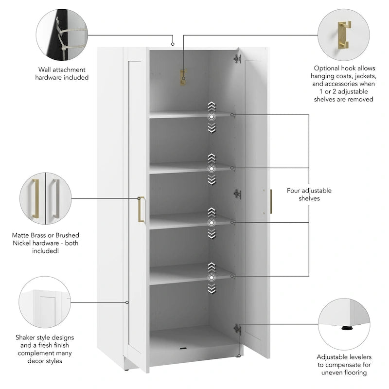 Meuble de rangement haut Hampton Heights 30W avec portes par Bush Furniture