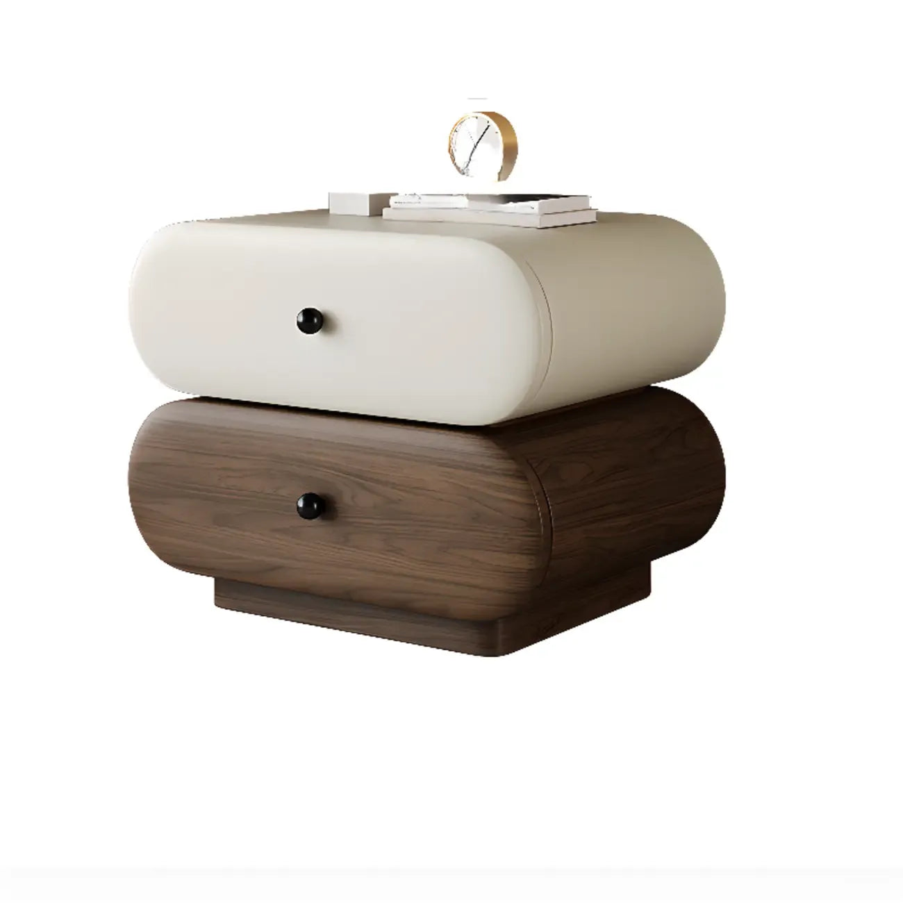 Table de chevet bicolore moderne avec tiroirs de rangement