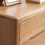 Commode double en chêne naturel traditionnel pour chambre à coucher