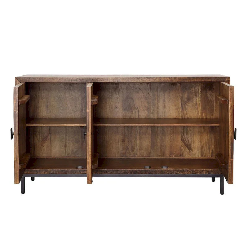 Bahut large Brantley de 160 cm avec 2 tiroirs, marron