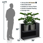 Jardinière métallique robuste pour plantes d'extérieur, 38 po L x 10 po l x 30 po H, jardinière-diviseur en métal, longue et haute - 38x30x10
