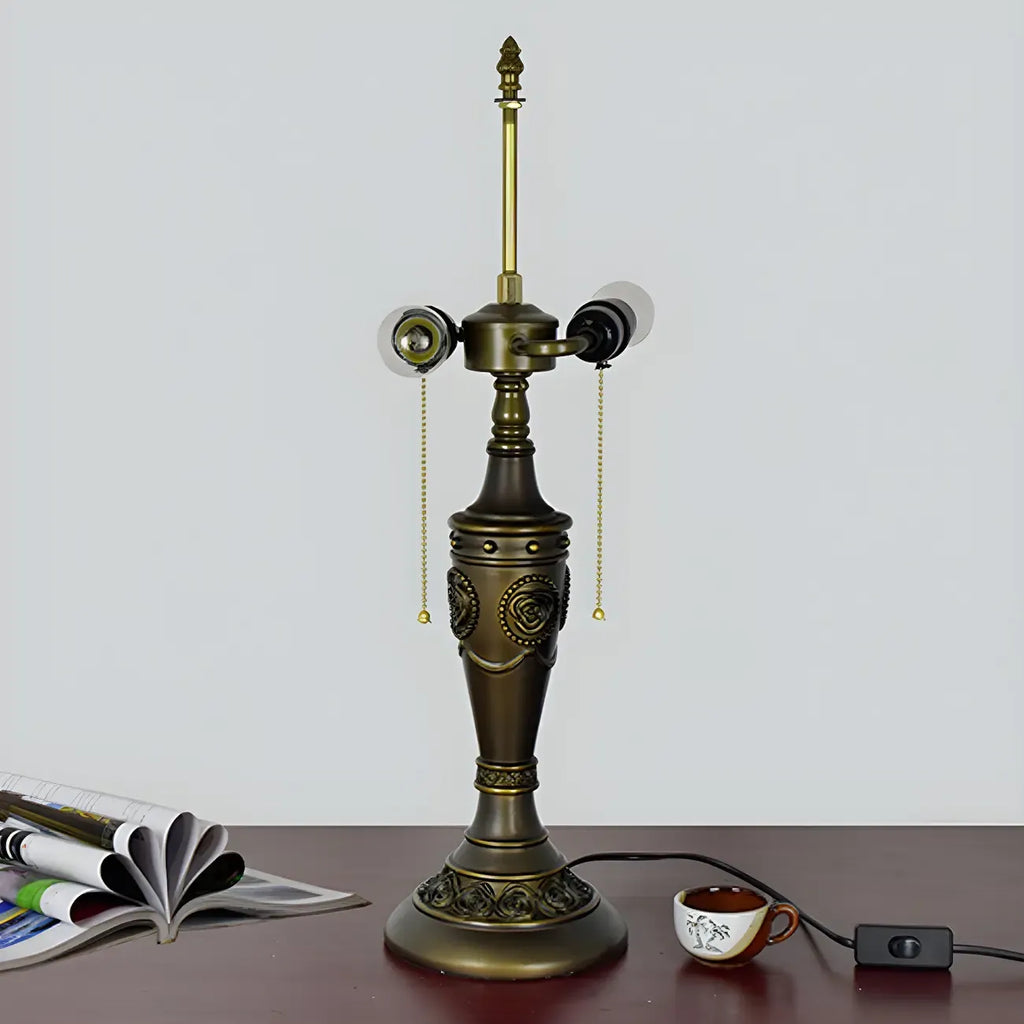 Lampe de table à dôme en verre inoxydable vintage 2 lumières HomeyFad
