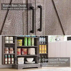 47 armoire de cuisine de ferme, buffet de rangement avec portes de grange - N/A