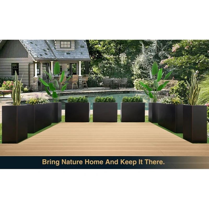 Jardinière métallique robuste pour plantes d'extérieur, 38 po L x 10 po l x 30 po H, jardinière-diviseur en métal, longue et haute - 38x30x10