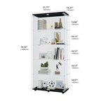 Vitrine en verre à double porte avec 5 étagères