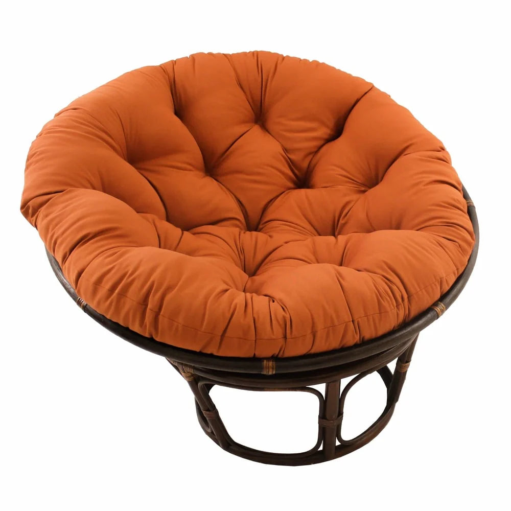 Fauteuil Papasan Bali en rotin de 42 pouces avec coussin en sergé