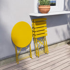 Ensemble bistro pliant 3 pièces en métal, ensemble de conversation intérieur/extérieur résistant aux intempéries pour patio, cour, jardin