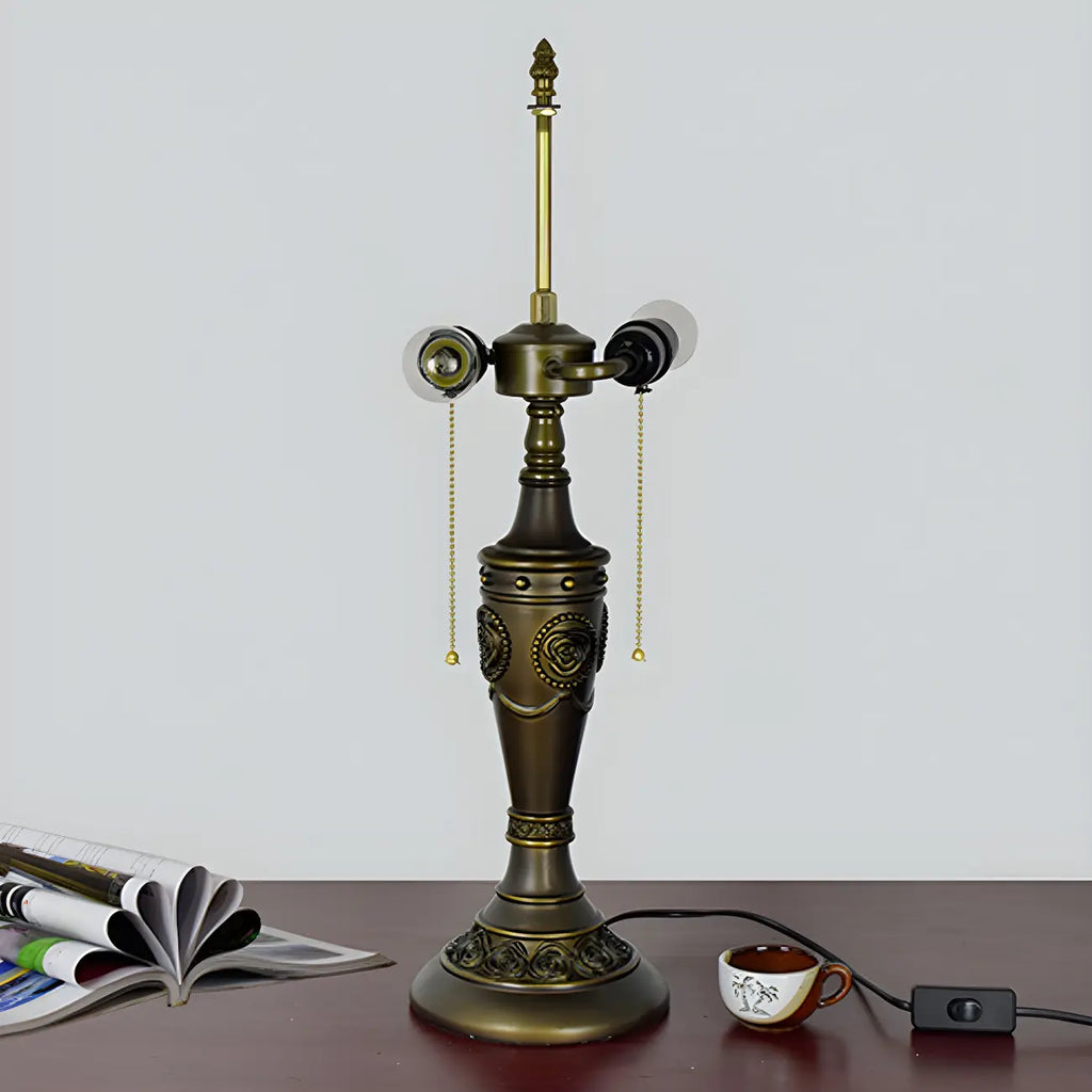 Lampe de table à dôme en verre inoxydable vintage 2 lumières HomeyFad