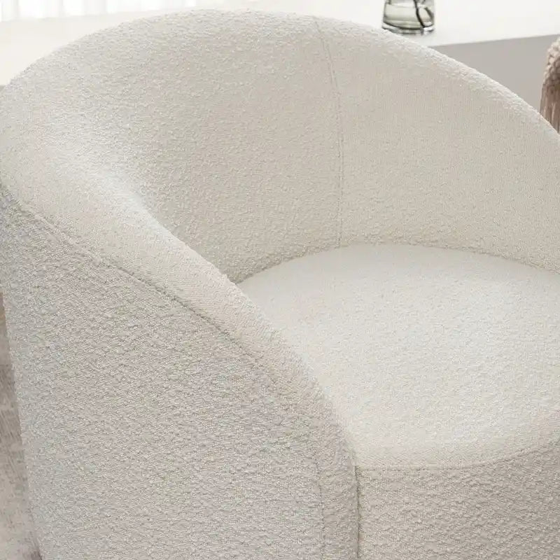 KINWELL Fauteuil d'appoint pivotant rembourré en forme de tonneau, de 86 cm de large (Lot de 2)