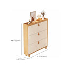Meuble à chaussures étroit naturel à portes abattantes