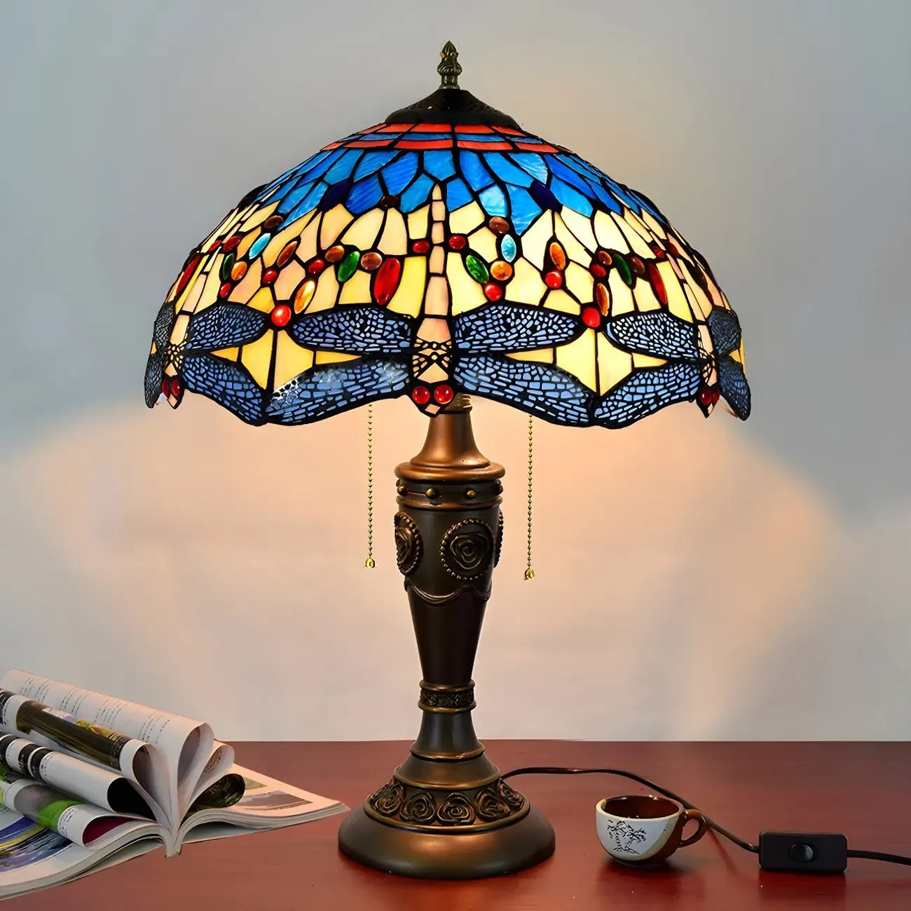 Lampe de table à dôme en verre inoxydable vintage 2 lumières HomeyFad