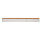 Meuble TV flottant contemporain en bois blanc avec tiroirs