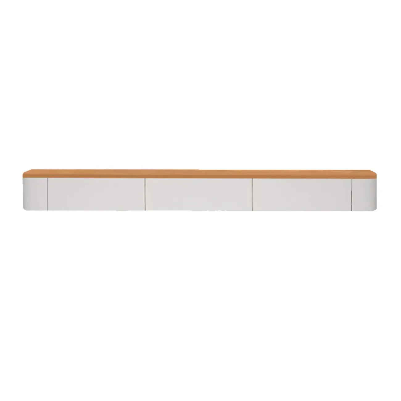 Meuble TV flottant contemporain en bois blanc avec tiroirs