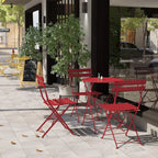 Ensemble bistro pliant 3 pièces en métal, ensemble de conversation intérieur/extérieur résistant aux intempéries pour patio, cour, jardin