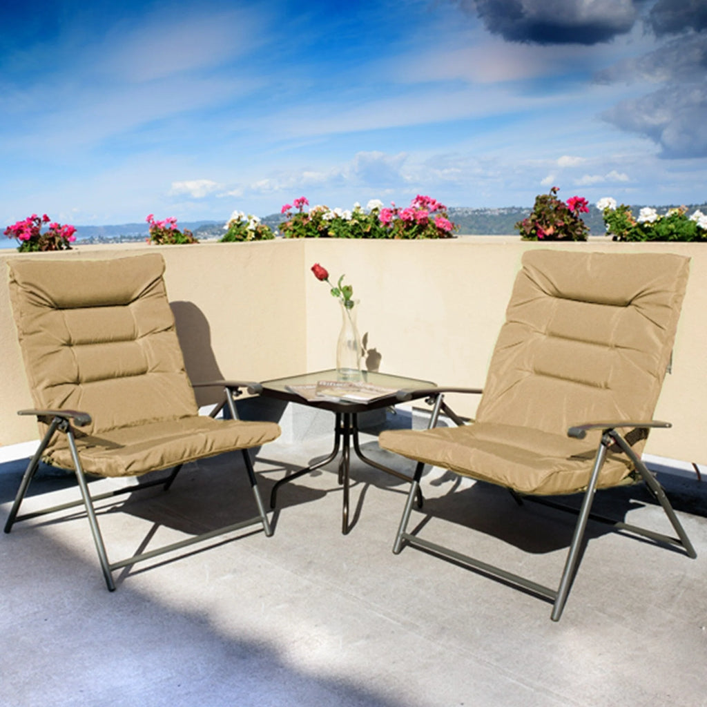 Kozyard Elsa Ensemble de 3 Meubles de Patio Extérieur Pliables Rembourrés
