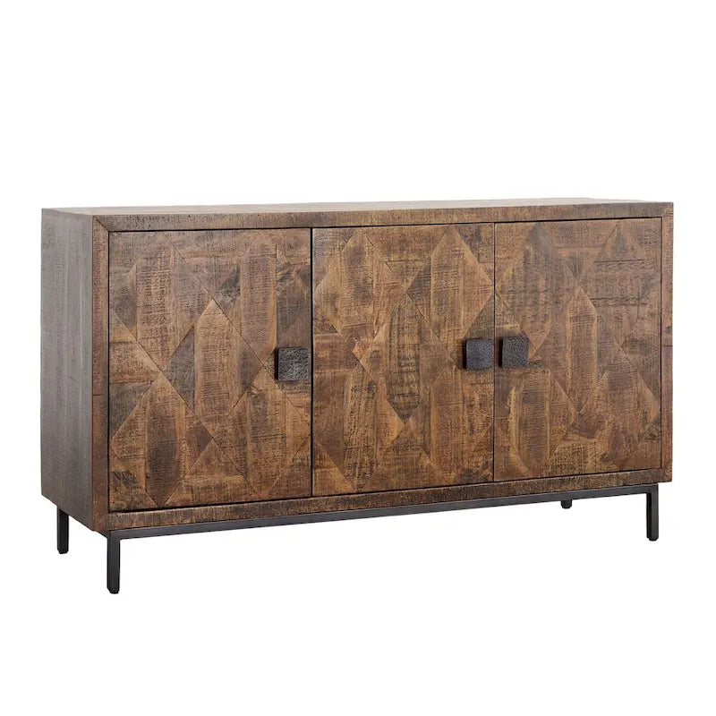 Bahut large Brantley de 160 cm avec 2 tiroirs, marron