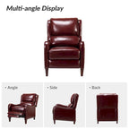 Fauteuil inclinable Brigida moderne en cuir véritable avec clous décoratifs et repose-pieds réglable (lot de 2) par HULALA HOME