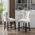 Tabouret de comptoir Carter 24 Wingback Tufted Nailhead (lot de 2)