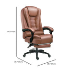 Fauteuil de bureau ergonomique pivotant en cuir noir avec repose-pieds