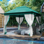 Tonnelle escamotable en acier Cozywor de 3,35 m x 3,35 m avec moustiquaire